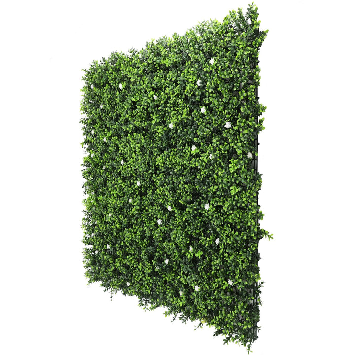 White Flowering Artificial Boxwood Wall 40" x 40" 11SQ FT