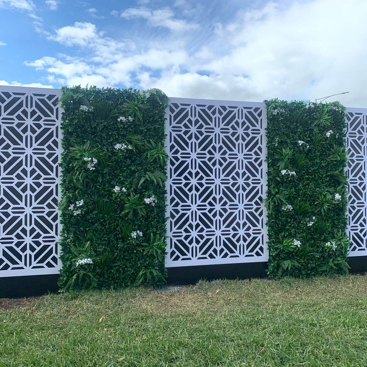 Snowy White Artificial Vertical Garden 40" x 40" 11SQ FT UV Resistant