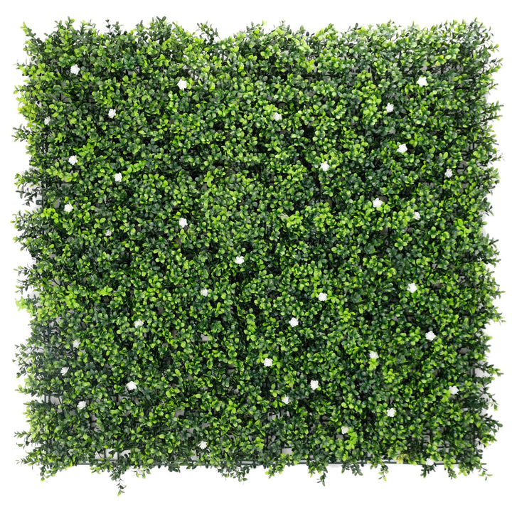 White Flowering Artificial Boxwood Wall 40" x 40" 11SQ FT